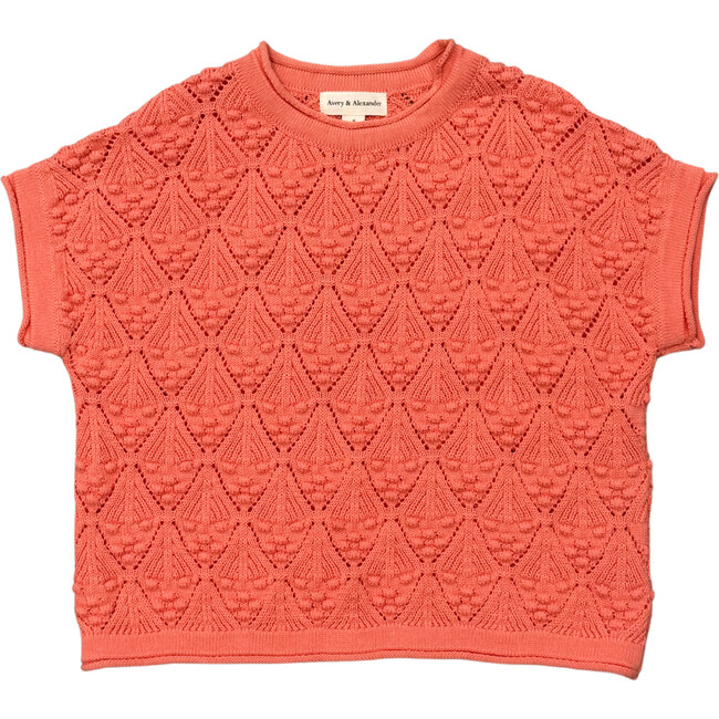 Open Weave Sweater Coral