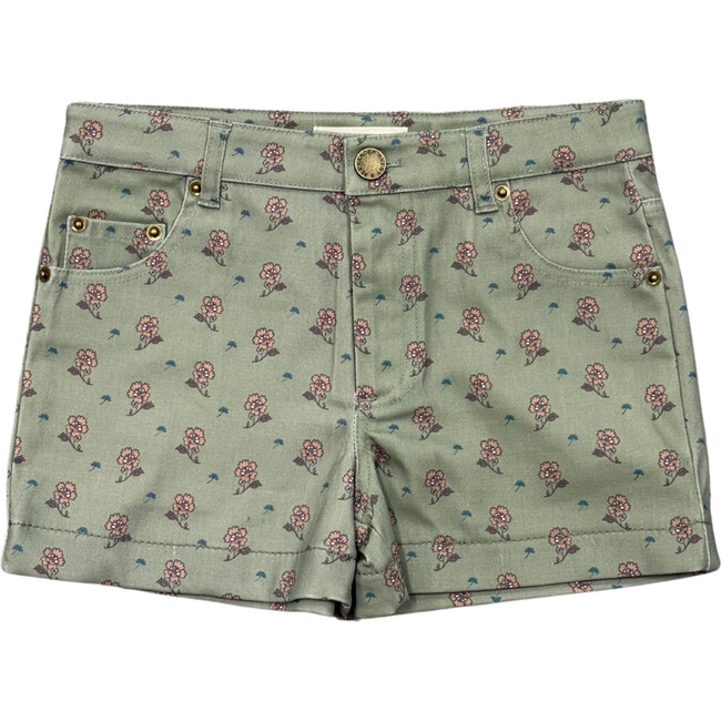 Girl's Printed Twill Shorts Sage Noa Paisley