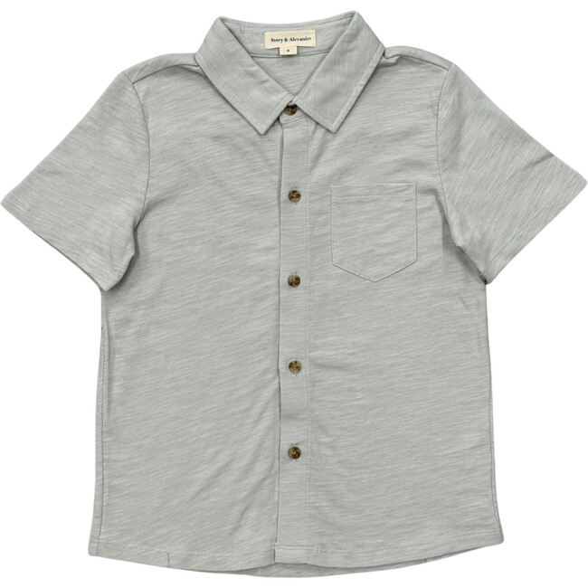 Boy's Collar Button Shirt Sky Blue