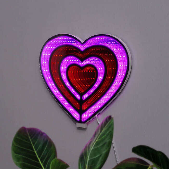 Infinty Neon Mirror Light-Heart