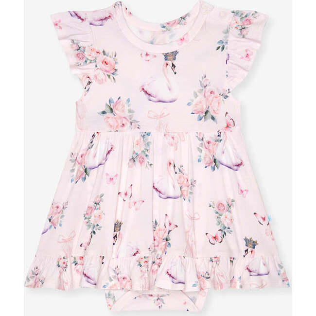 Pirouette Ruffled Twirl Bodysuit Dress Pink