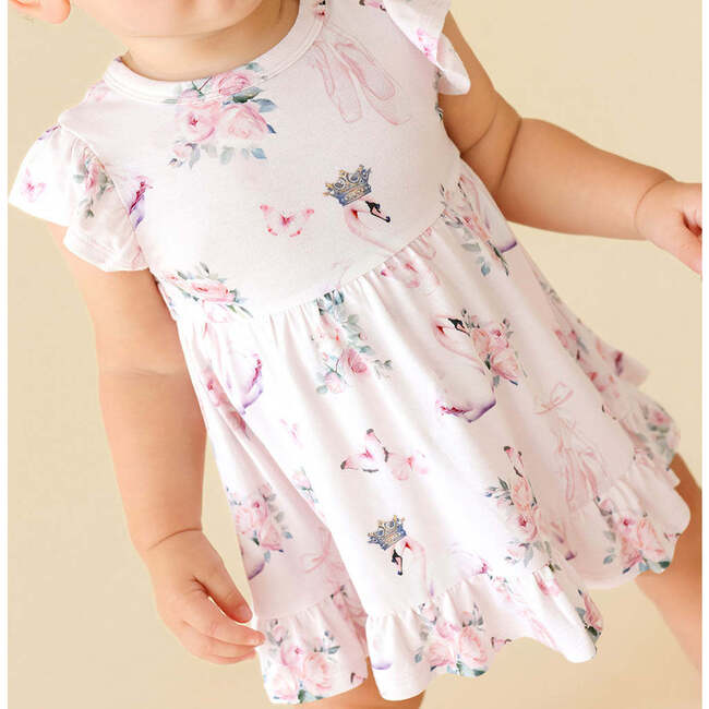 Pirouette Ruffled Twirl Bodysuit Dress Pink - Dresses - 3