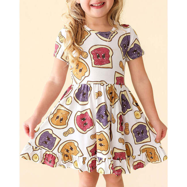 Peanut Butter Jelly Time Ruffled Twirl Dress White - Dresses - 4