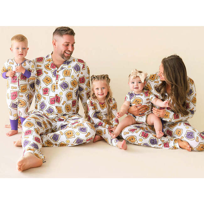 Peanut Butter Jelly Time Men's Luxe Pajama Pant Set White - Pajamas - 3