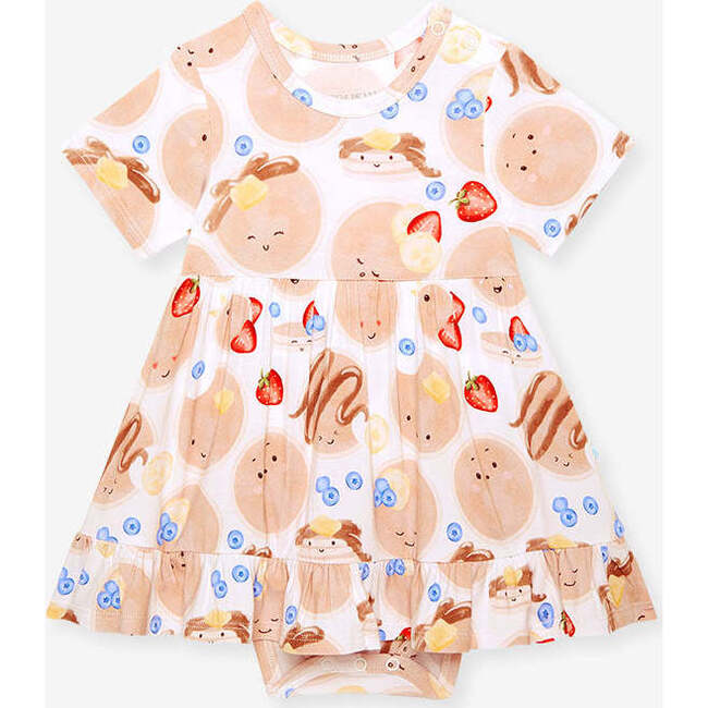 Pancakes Ruffled Twirl Bodysuit Dress White