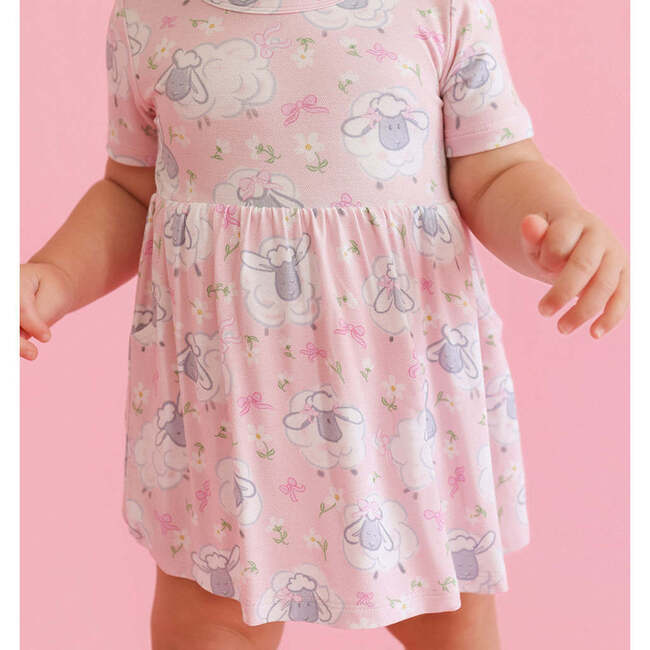 Paula Criss-Cross Twirl Bodysuit Dress Pink - Dresses - 3