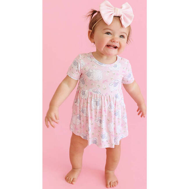 Paula Criss-Cross Twirl Bodysuit Dress Pink - Dresses - 4