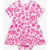Love Leopard Ruffled Twirl Bodysuit Dress Pink - Dresses - 1 - thumbnail