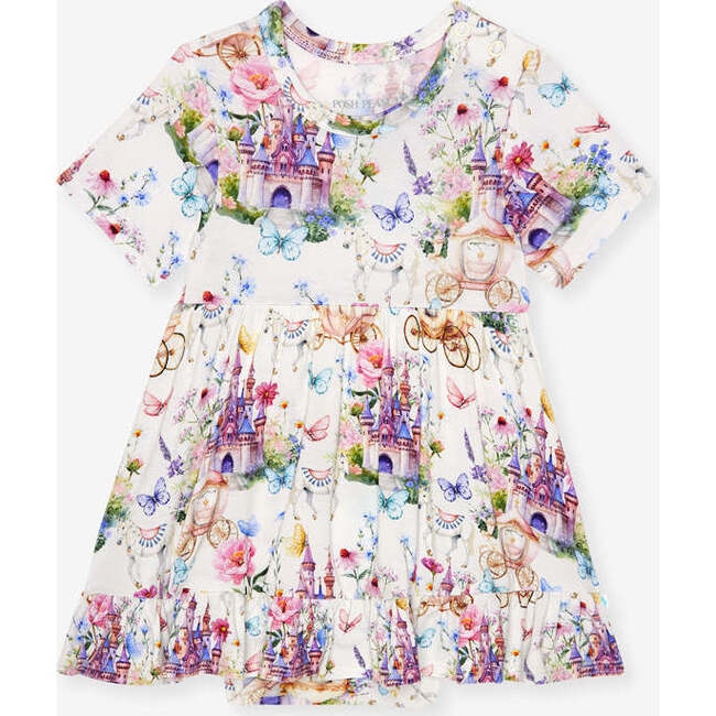 Katrina Ruffled Twirl Bodysuit Dress Pink