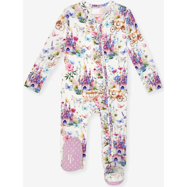 Katrina Footie Ruffled Zippered One Piece Pink