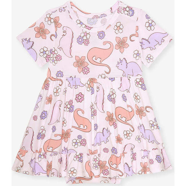 Erica Ruffled Twirl Bodysuit Dress Pink