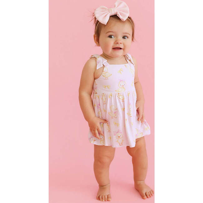Edwina Bow Babydoll Bodysuit Dress Pink