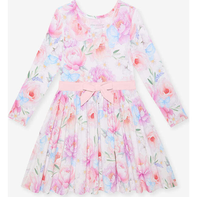 Dominique Bow Twirl Dress Pink