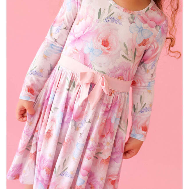 Dominique Bow Twirl Dress Pink