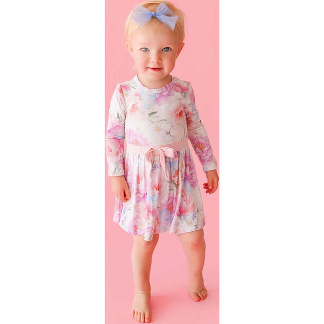 Dominique Bow Twirl Bodysuit Dress Pink