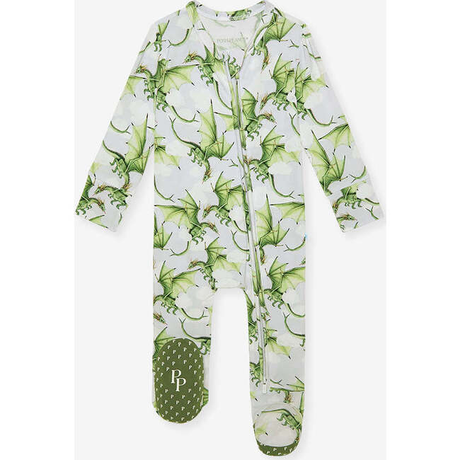 Devlin Footie Zippered One Piece Green