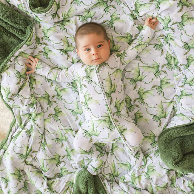 Devlin Footie Zippered One Piece Green - Footie Pajamas - 4