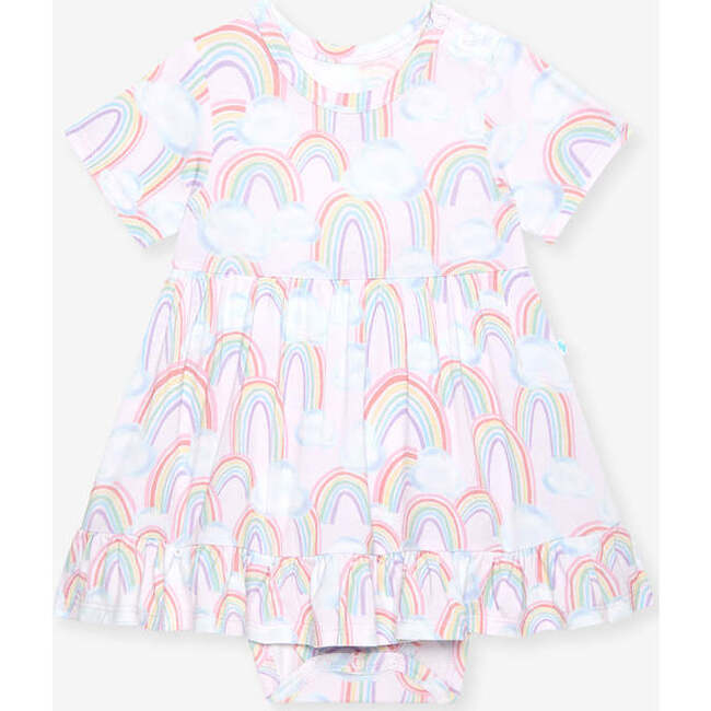 April Ruffled Twirl Bodysuit Dress Pink