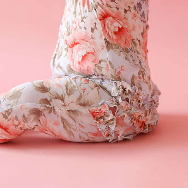 Aviva Footie Ruffled Zippered One Piece Blue - Footie Pajamas - 4