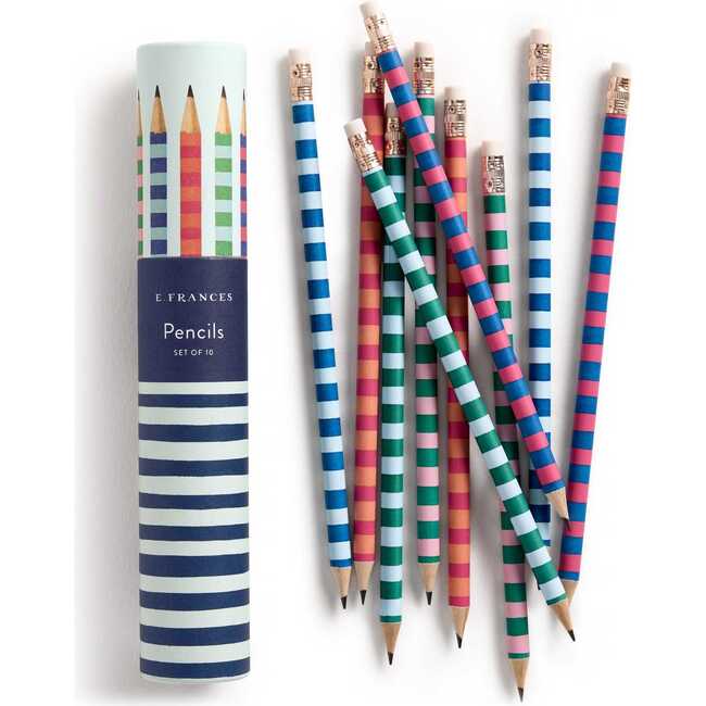 Varsity Stripes Set of 10 Pencils