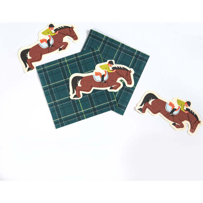 Horse Party Plaid Napkins - Equestrian Collection (x 12)