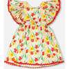 Viscose Dress, White Printed Daffodils - Dresses - 1 - thumbnail