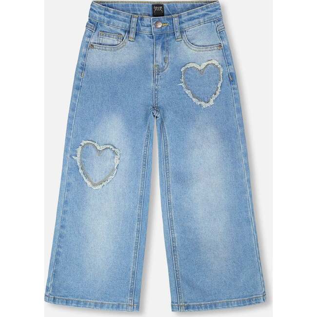 Wide Leg Denim Jeans, Light Blue Denim