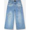 Wide Leg Denim Jeans, Light Blue Denim - Jeans - 1 - thumbnail