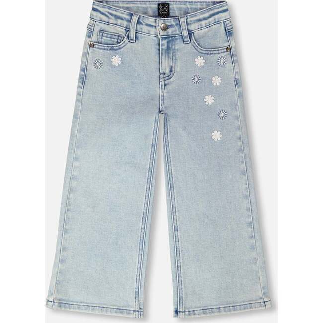 Wide Leg Denim Jeans, Daisy Light Blue Denim