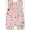 Viscose Romper, Pink Printed Flowers - Rompers - 2