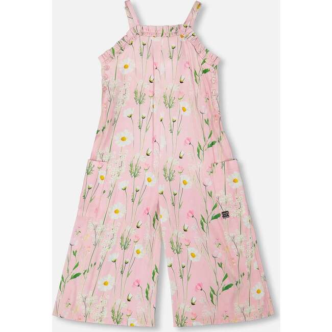 Viscose Jumpsuit, Pink Printed Flowers