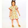 Viscose Dress, White Printed Daffodils - Dresses - 3
