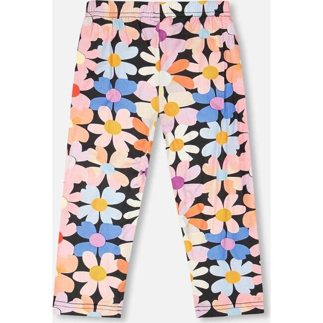 Viscose Leggings, Black Floral Print - Leggings - 3