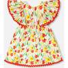 Viscose Dress, White Printed Daffodils - Dresses - 4