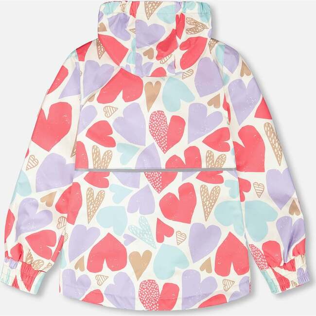 Two-Piece Mid-Season Outerwear Set, White Heart Print - Raincoats - 3