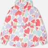 Two-Piece Mid-Season Outerwear Set, White Heart Print - Raincoats - 3 - thumbnail