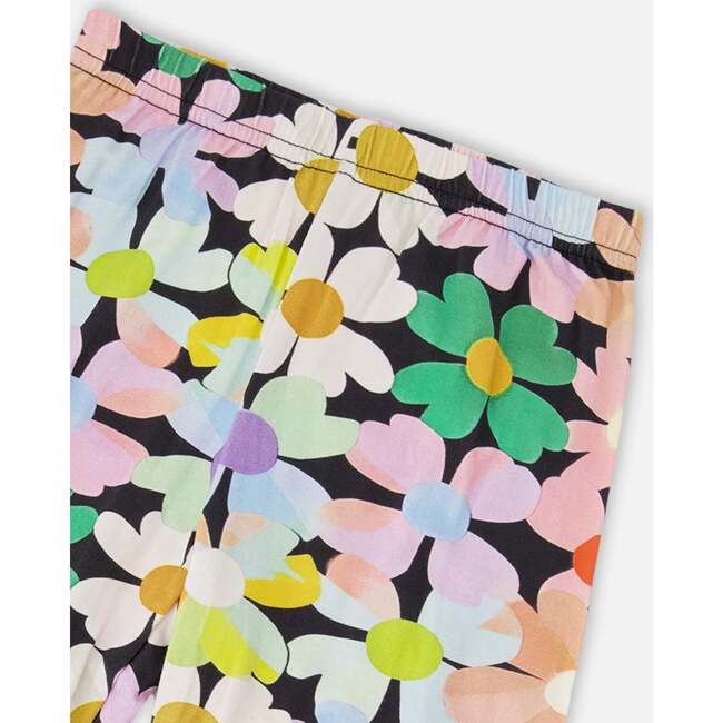 Viscose Leggings, Black Floral Print - Leggings - 4