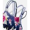 Two-Piece Swimsuit, Blue With Roses Print - Two Pieces - 5