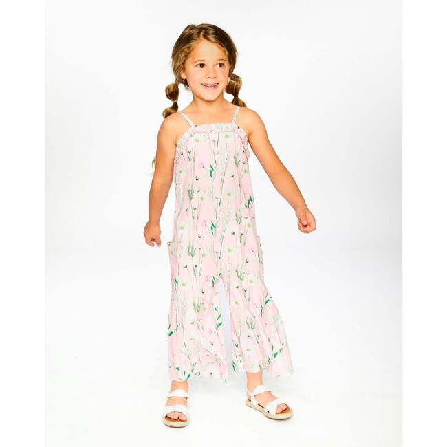Viscose Jumpsuit, Pink Printed Flowers - Jumpsuits - 3
