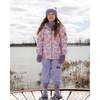 Two-Piece Mid-Season Outerwear Set, Pink Flower Print - Raincoats - 3