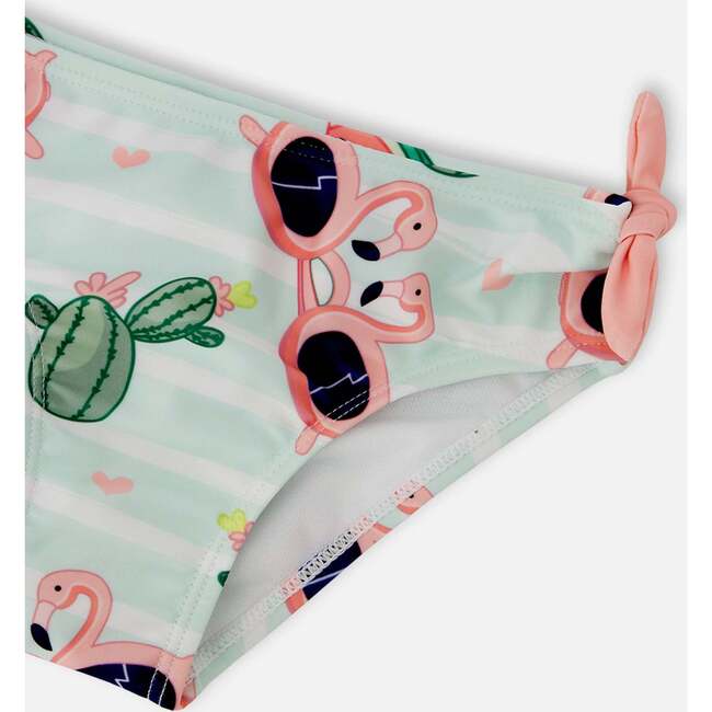 Two-Piece Swimsuit, Blue Flamingo And Cactus Print - Two Pieces - 6