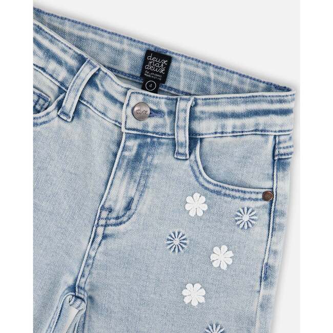 Wide Leg Denim Jeans, Daisy Light Blue Denim - Jeans - 6