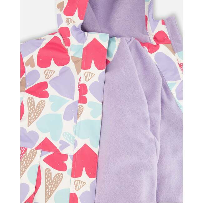 Two-Piece Mid-Season Outerwear Set, White Heart Print - Raincoats - 7