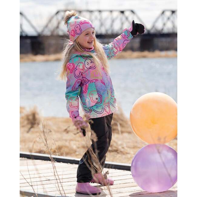Two-Piece Mid-Season Outerwear Set, Multicolored Printed Smileys