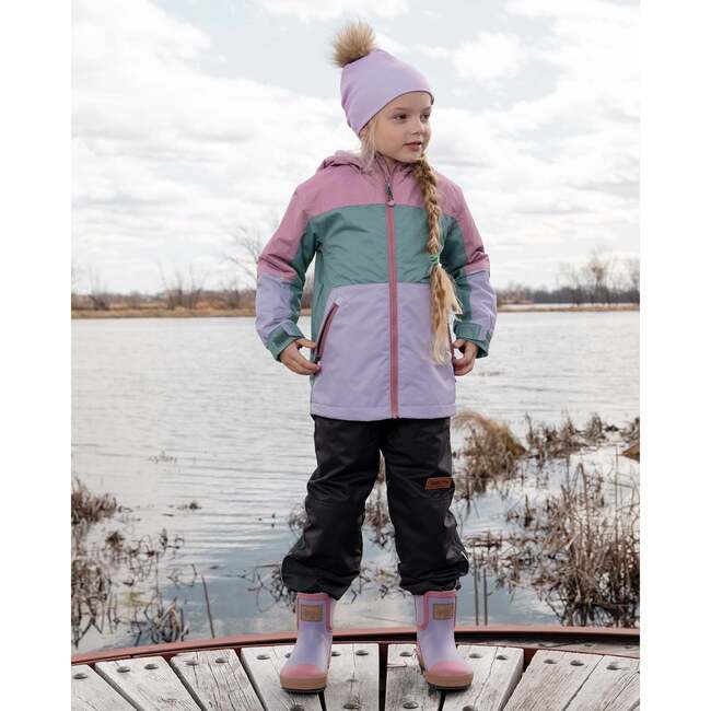 Two-Piece Mid-Season Outerwear Set, Mauve Colorblock