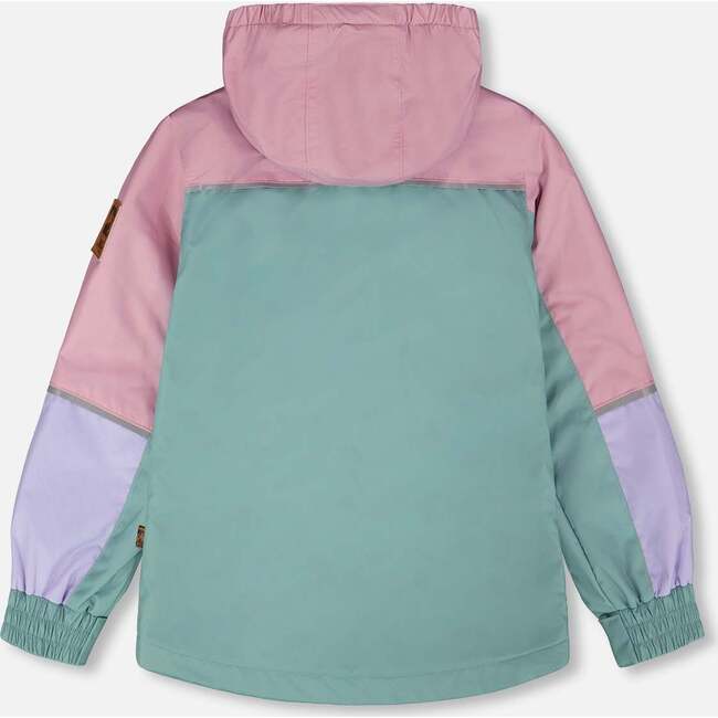 Two-Piece Mid-Season Outerwear Set, Mauve Colorblock - Raincoats - 3