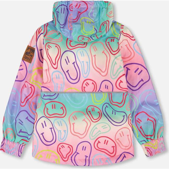 Two-Piece Mid-Season Outerwear Set, Multicolored Printed Smileys - Raincoats - 4