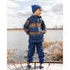 Two-Piece Mid-Season Outerwear Set, Blue-Brown Gradient - Raincoats - 2