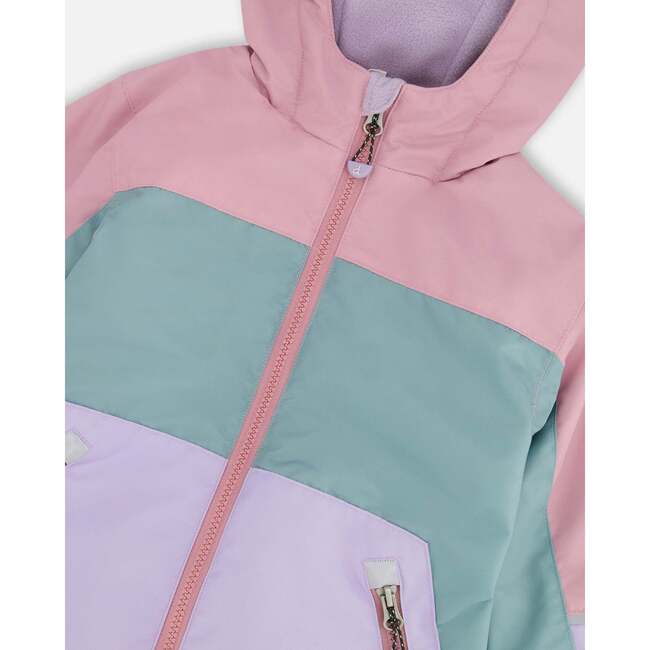 Two-Piece Mid-Season Outerwear Set, Mauve Colorblock - Raincoats - 5