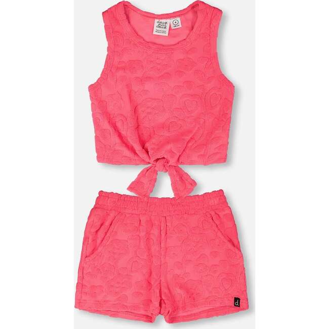 Terry Tank Top With Shorts Set, Pink